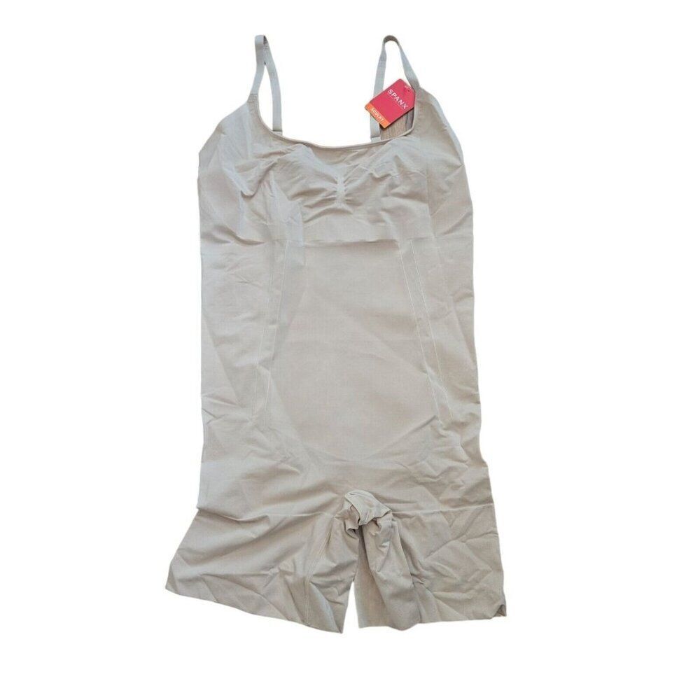 Spanx Plus Size On Core Mid-Thigh Bodysuit PS1715 3XL Sculpt Nude